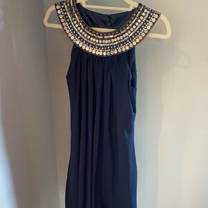 Blue sleeveless dress with sequins - knee length.  Worn once.